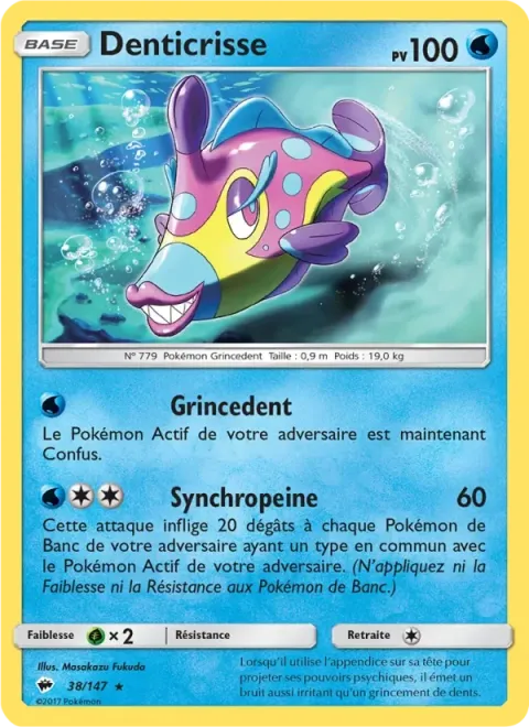 Carte Pokémon Denticrisse 038/147, extension Ombres Ardentes