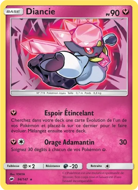 Carte Pokémon Diancie 094/147, extension Ombres Ardentes