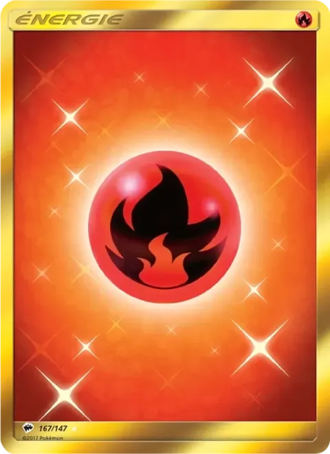 Carte Pokémon Énergie Feu 167/147, extension Ombres Ardentes