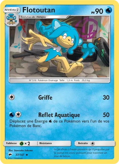 Carte Pokémon Flotoutan 037/147, extension Ombres Ardentes