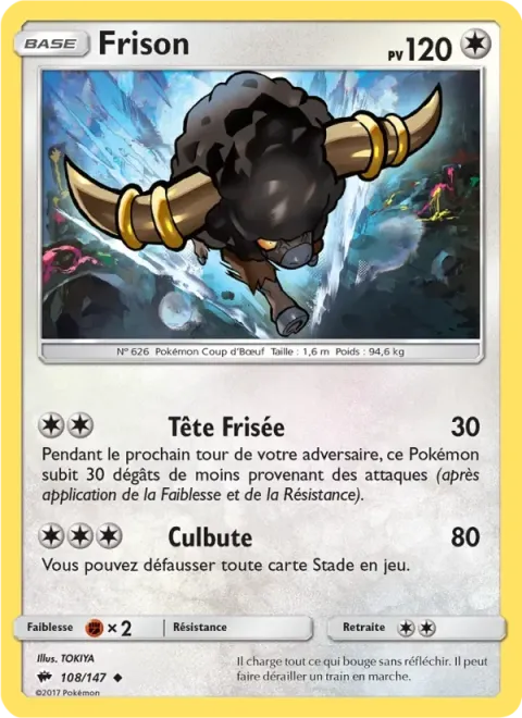 Carte Pokémon Frison 108/147, extension Ombres Ardentes