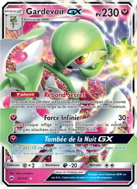 Carte Pokémon Gardevoir GX 093/147, extension Ombres Ardentes