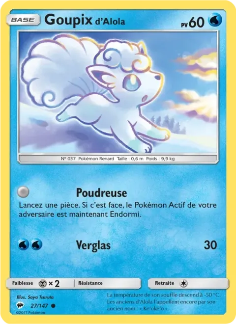 Carte Pokémon Goupix d’Alola 027/147, extension Ombres Ardentes