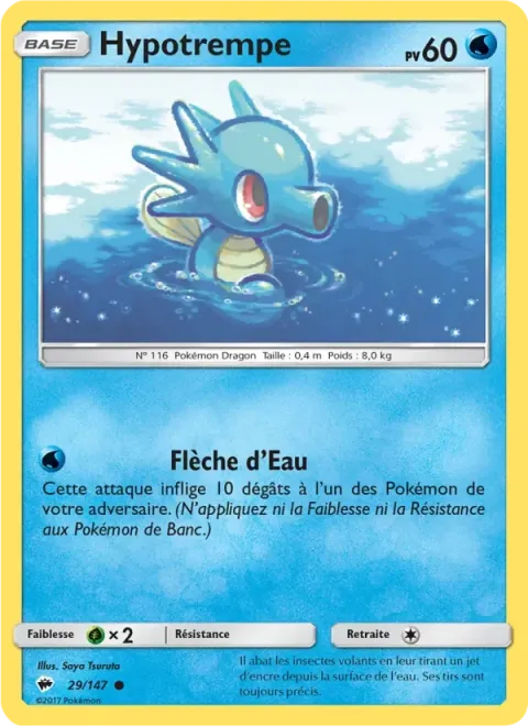 Carte Pokémon Hypotrempe 029/147, extension Ombres Ardentes