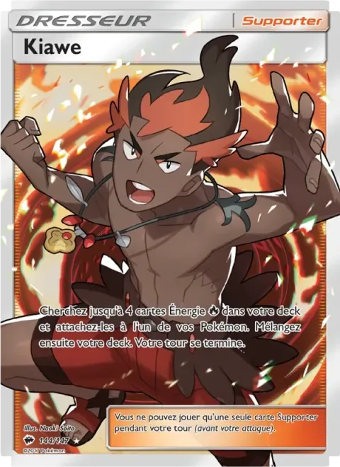 Carte Pokémon Kiawe 144/147, extension Ombres Ardentes