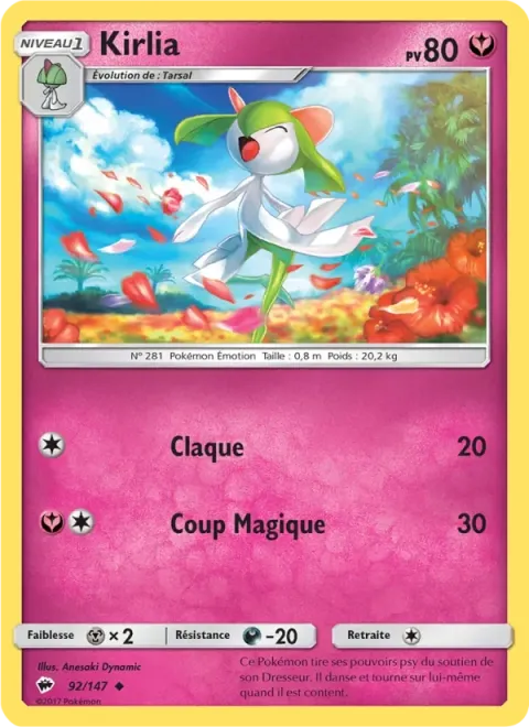 Carte Pokémon Kirlia 092/147, extension Ombres Ardentes