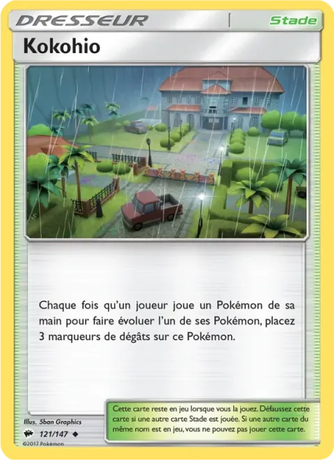 Carte Pokémon Kokohio 121/147, extension Ombres Ardentes