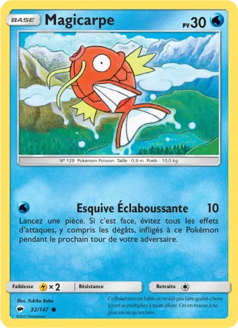 Carte Pokémon Magicarpe 032/147, extension Ombres Ardentes