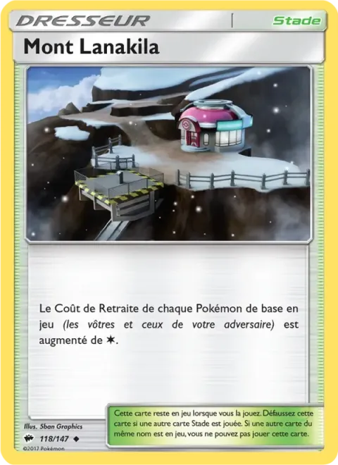 Carte Pokémon Mont Lanakila 118/147, extension Ombres Ardentes