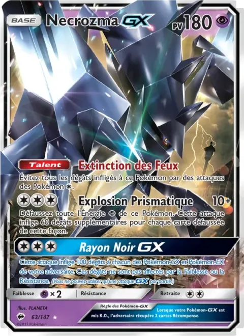 Carte Pokémon Necrozma GX 063/147, extension Ombres Ardentes