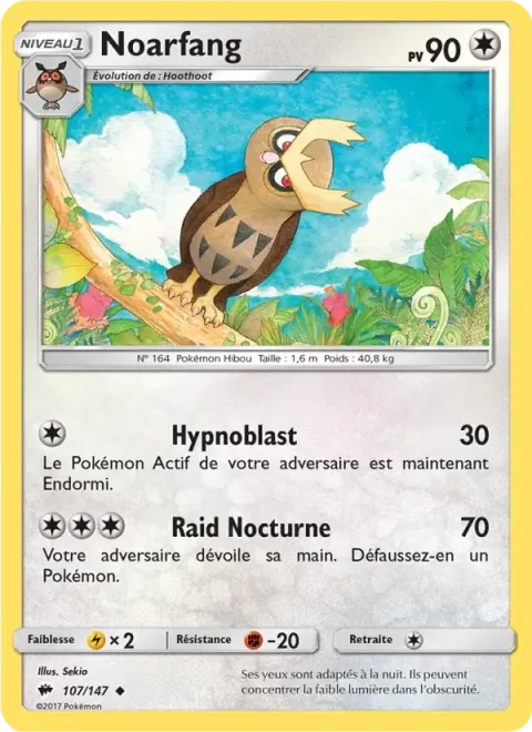 Carte Pokémon Noarfang 107/147, extension Ombres Ardentes