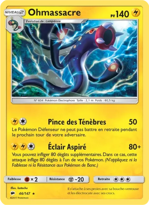 Carte Pokémon Ohmassacre 046/147, extension Ombres Ardentes