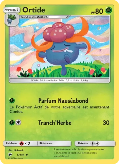 Carte Pokémon Ortide 005/147, extension Ombres Ardentes
