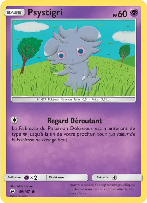 Carte Pokémon Psystigri 059/147, extension Ombres Ardentes