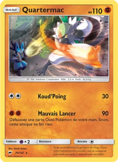 Carte Pokémon Quartermac 079/147, extension Ombres Ardentes