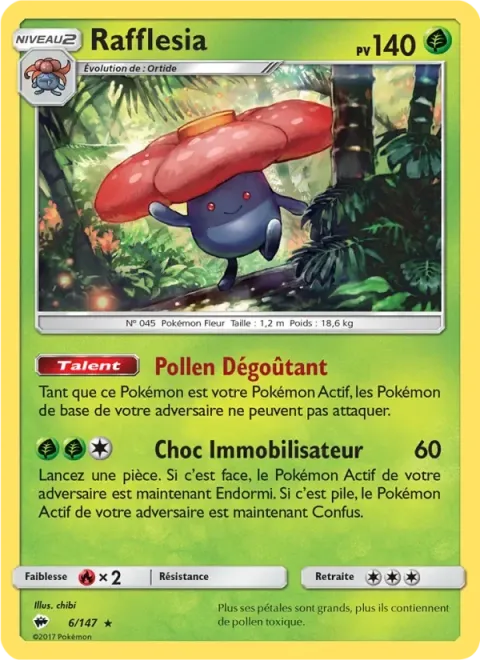 Carte Pokémon Rafflesia 006/147, extension Ombres Ardentes