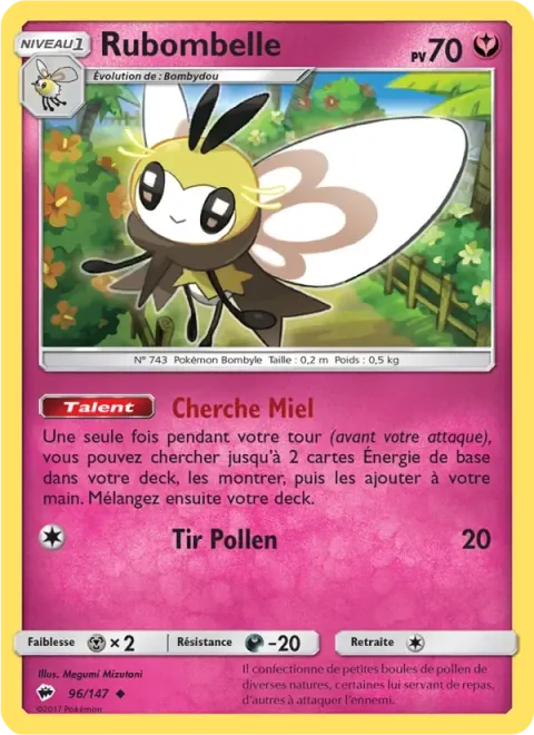 Carte Pokémon Rubombelle 096/147, extension Ombres Ardentes