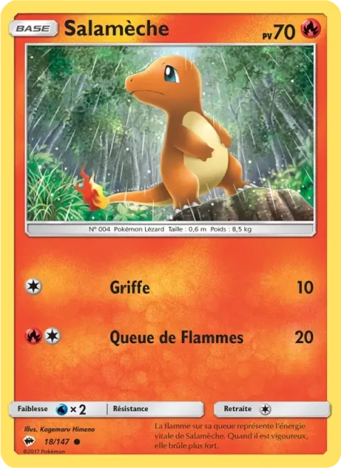 Carte Pokémon Salamèche 018/147, extension Ombres Ardentes