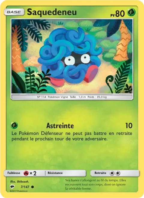 Carte Pokémon Saquedeneu 007/147, extension Ombres Ardentes