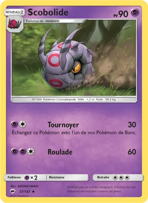 Carte Pokémon Scobolide 057/147, extension Ombres Ardentes