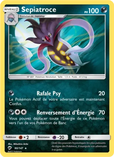 Carte Pokémon Sepiatroce 090/147, extension Ombres Ardentes