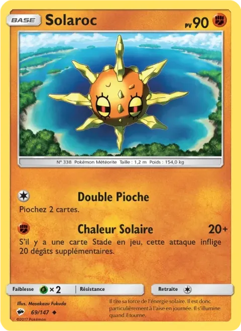 Carte Pokémon Solaroc 069/147, extension Ombres Ardentes