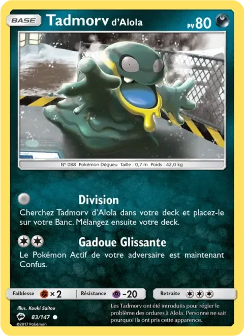 Carte Pokémon Tadmorv d’Alola 083/147, extension Ombres Ardentes