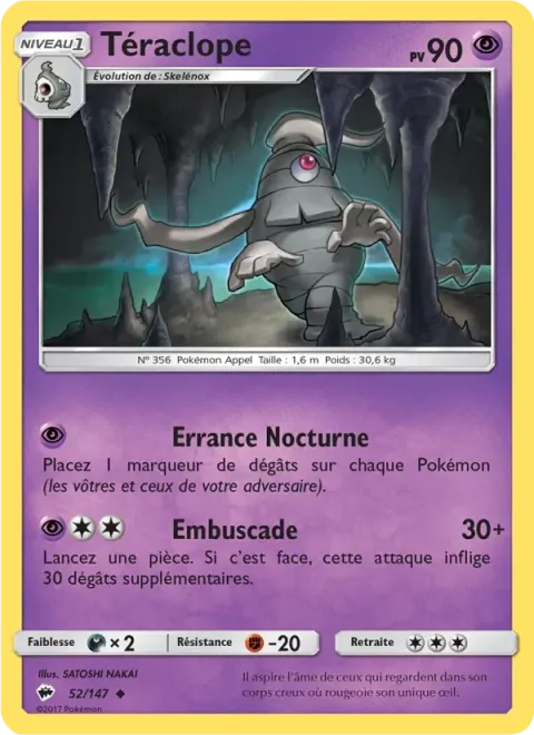 Carte Pokémon Téraclope 052/147, extension Ombres Ardentes