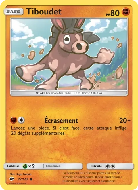 Carte Pokémon Tiboudet 077/147, extension Ombres Ardentes