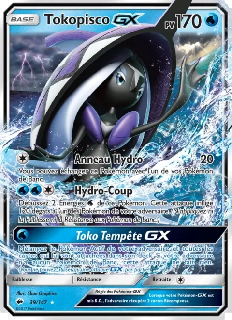 Carte Pokémon Tokopisco GX 039/147, extension Ombres Ardentes