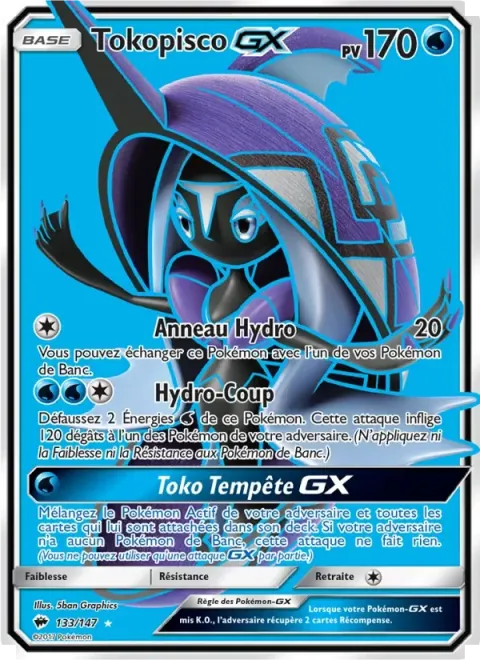 Carte Pokémon Tokopisco GX 133/147, extension Ombres Ardentes