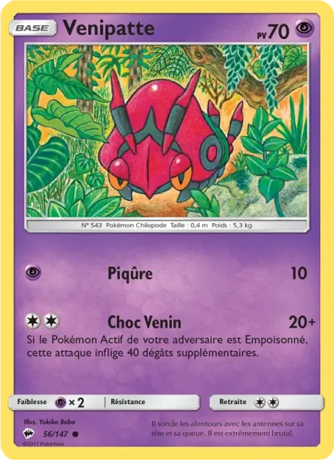 Carte Pokémon Venipatte 056/147, extension Ombres Ardentes