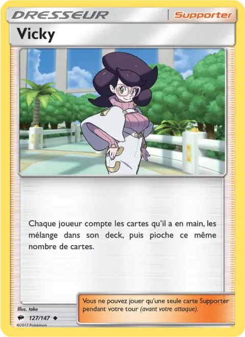 Carte Pokémon Vicky 127/147, extension Ombres Ardentes