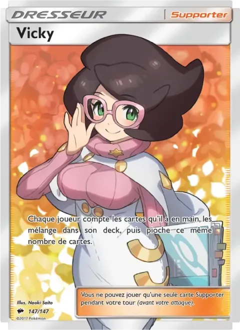 Carte Pokémon Vicky 147/147, extension Ombres Ardentes