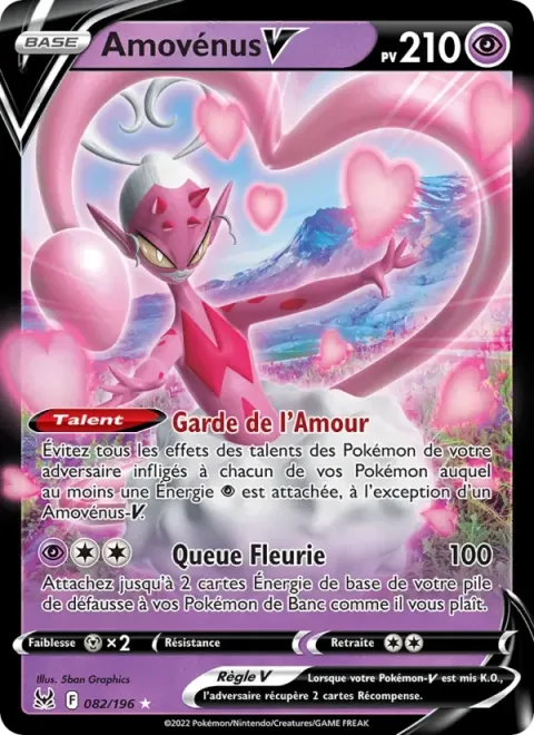 Carte Pokémon Amovénus V 082/196, extension Origine Perdue