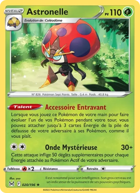 Carte Pokémon Astronelle 020/196, extension Origine Perdue