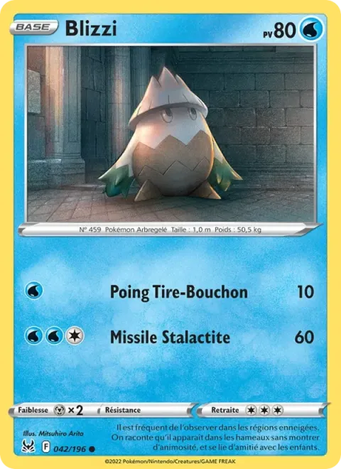 Carte Pokémon Blizzi 042/196, extension Origine Perdue
