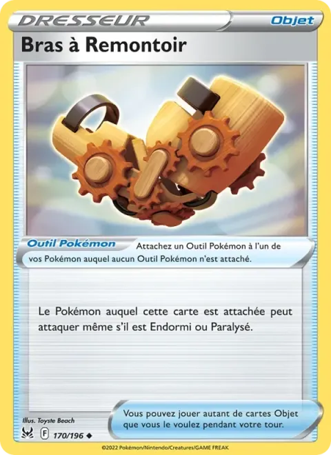 Carte Pokémon Bras à Remontoir 170/196, extension Origine Perdue