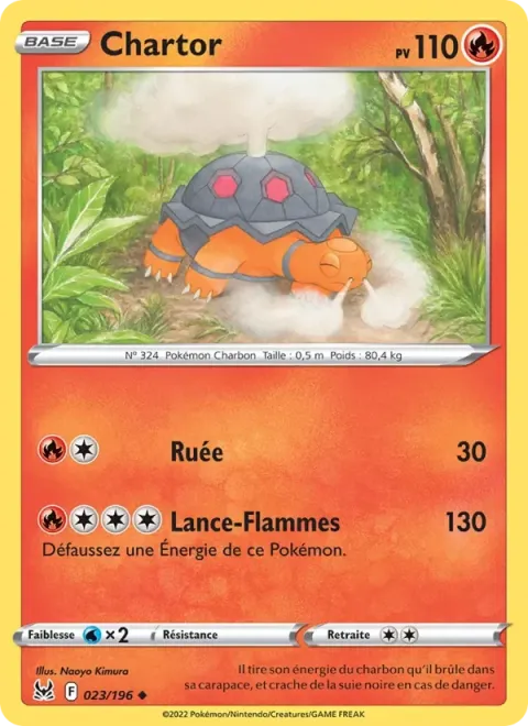 Carte Pokémon Chartor 023/196, extension Origine Perdue