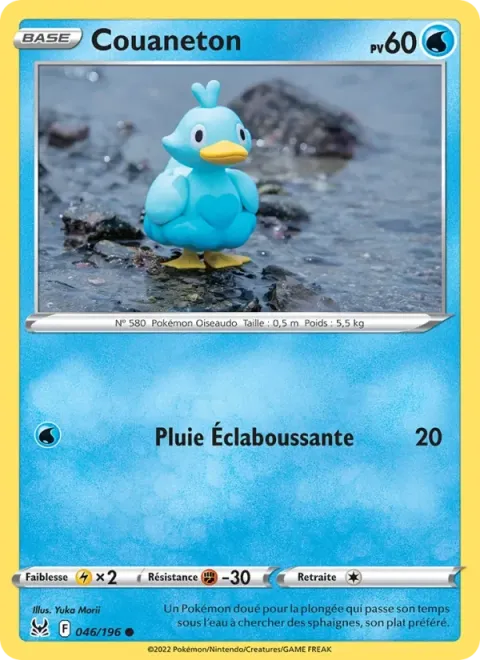 Carte Pokémon Couaneton 046/196, extension Origine Perdue