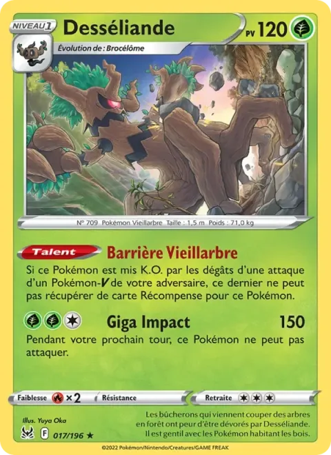 Carte Pokémon Desséliande 017/196, extension Origine Perdue
