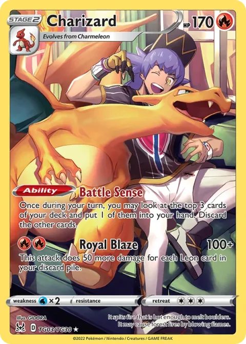 Carte Pokémon Dracaufeu TG03/TG30, extension Origine Perdue