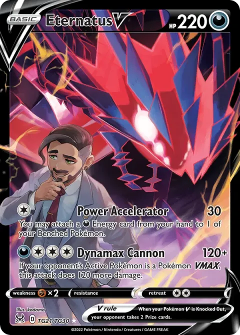 Carte Pokémon Éthernatos V TG21/TG30, extension Origine Perdue