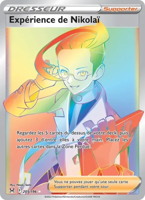 Carte Pokémon Expérience de Nikolaï 205/196, extension Origine Perdue