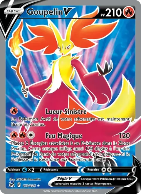 Carte Pokémon Goupelin V 173/196, extension Origine Perdue