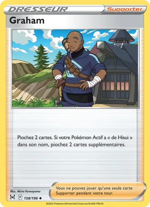 Carte Pokémon Graham 158/196, extension Origine Perdue