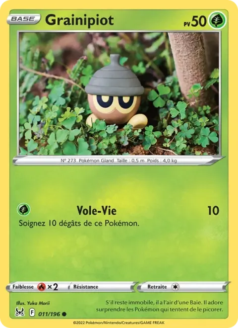 Carte Pokémon Grainipiot 011/196, extension Origine Perdue