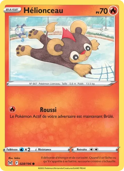 Carte Pokémon Hélionceau 028/196, extension Origine Perdue