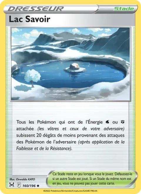 Carte Pokémon Lac Savoir 160/196, extension Origine Perdue