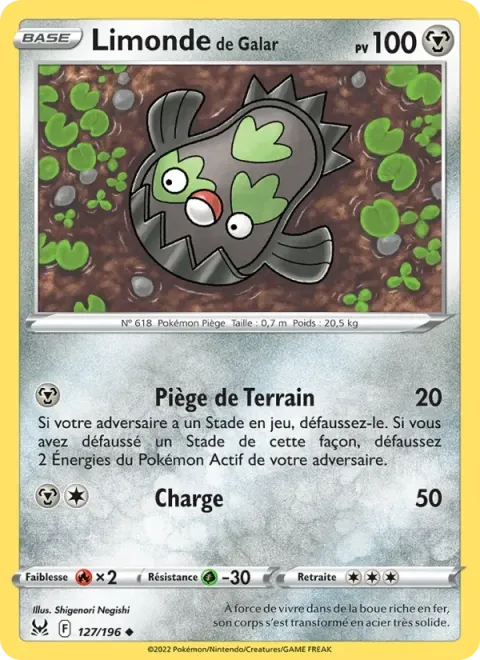 Carte Pokémon Limonde de Galar 127/196, extension Origine Perdue